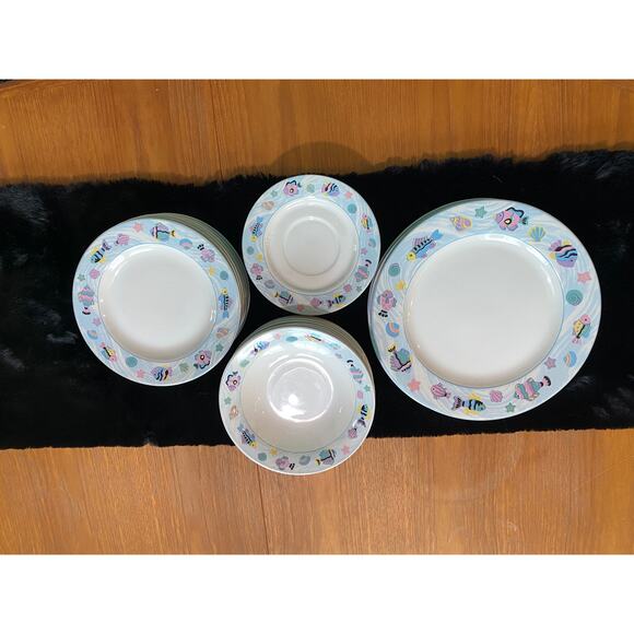 1990's Vitromaster Sea Side salad plates, set of 7 - Picture 5 of 6